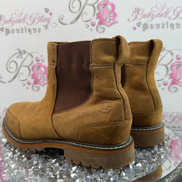 Timberland Tan Nubuck Chelsea Boots with Brown Elastic men’s boots leather main image 6
